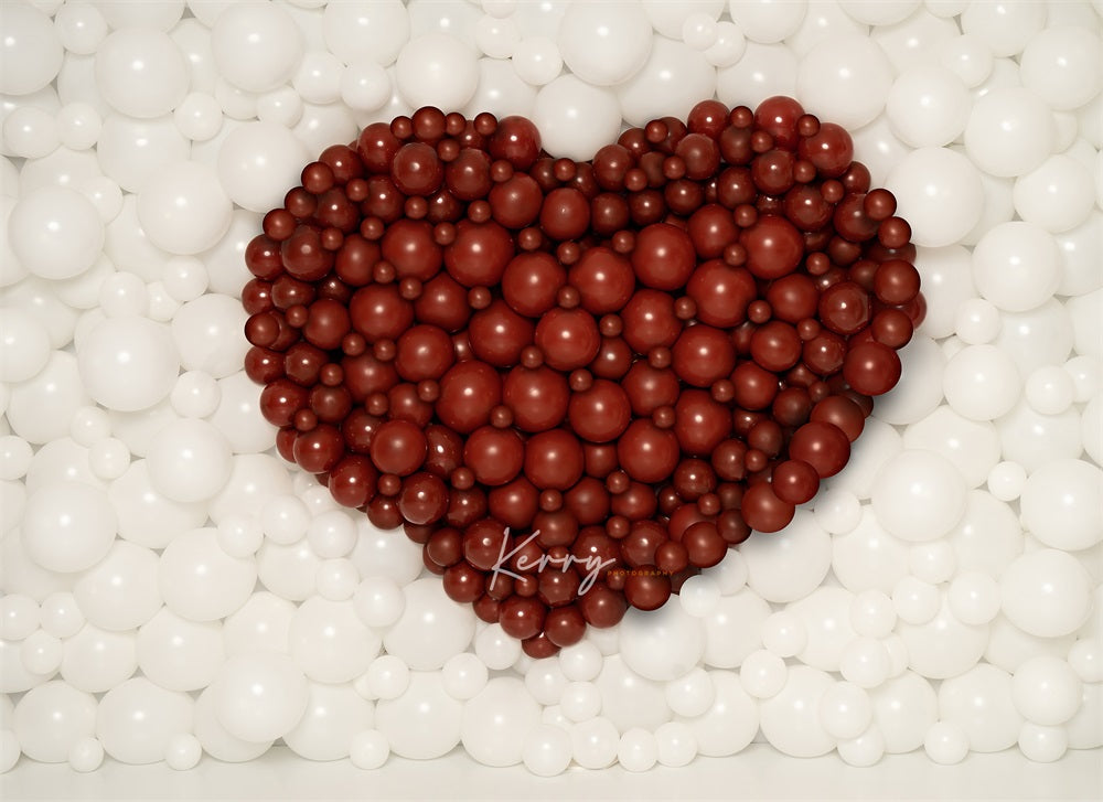 Kate Valentine Red Heart Backdrop Balloon Wall for Photography Designed by Kerry Anderson