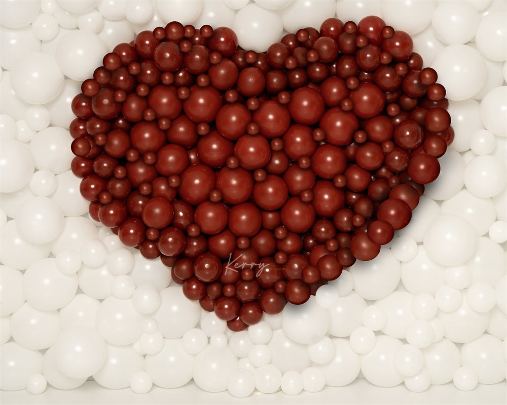 Kate Valentine Red Heart Backdrop Balloon Wall for Photography Designed by Kerry Anderson