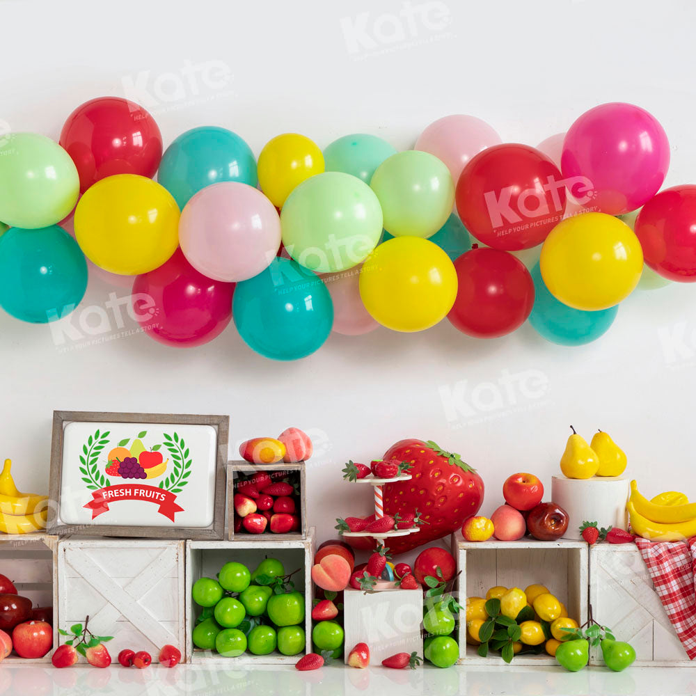 Kate Fruit Balloon Party Backdrop Cake Smash Designed by Emetselch