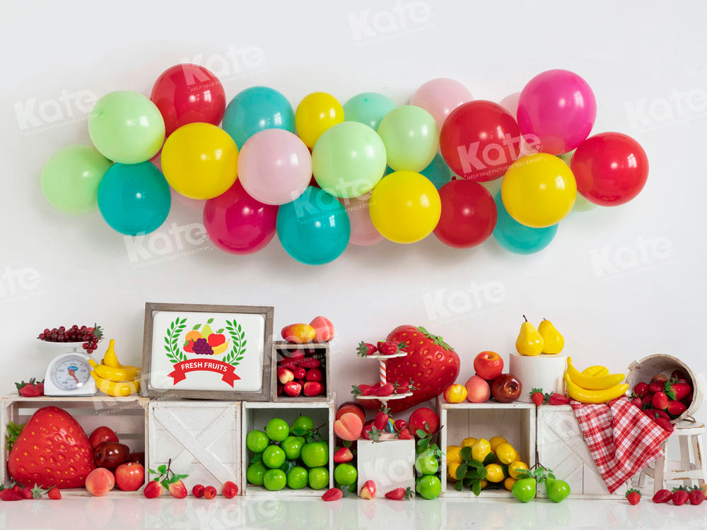 Kate Fruit Balloon Party Backdrop Cake Smash Designed by Emetselch