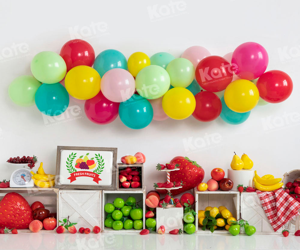 Kate Fruit Balloon Party Backdrop Cake Smash Designed by Emetselch