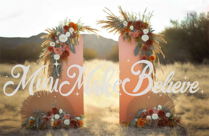 Kate Painted Boho Floral Backdrop Outside Wall Panels Designed by Mini MakeBelieve