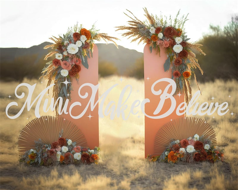 Kate Painted Boho Floral Backdrop Outside Wall Panels Designed by Mini MakeBelieve