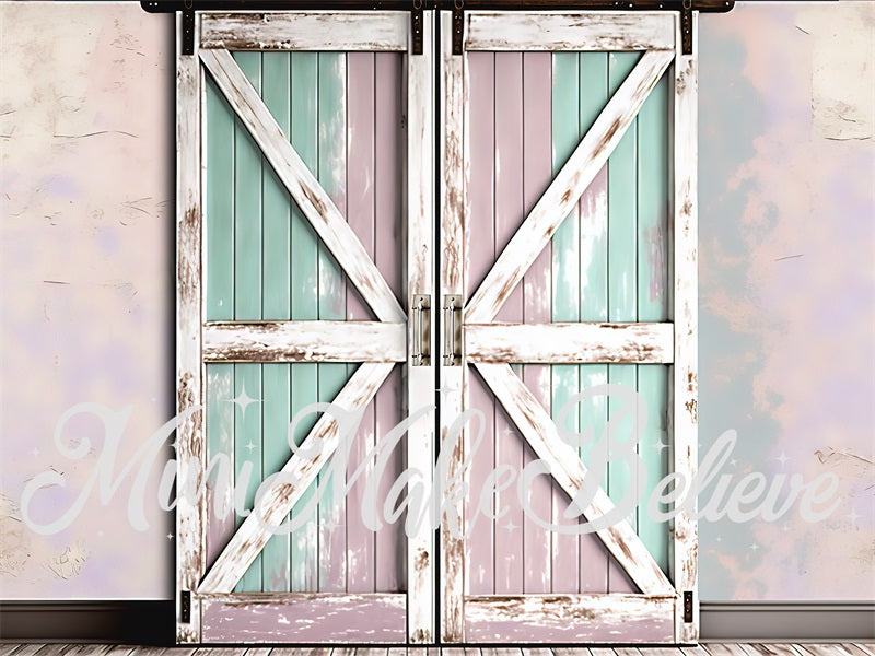 Kate Painted Pastel Door Backdrop Pink Designed by Mini MakeBelieve