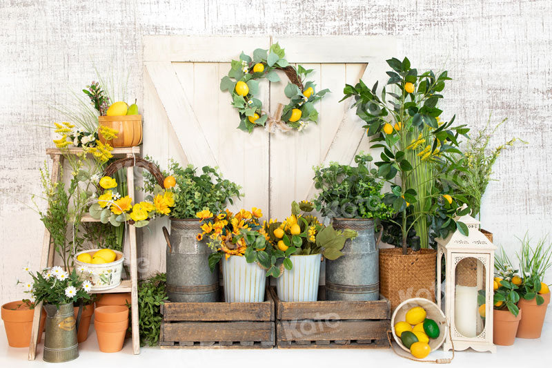 Kate Spring/Summer Lemon Barn Backdrop for Photography