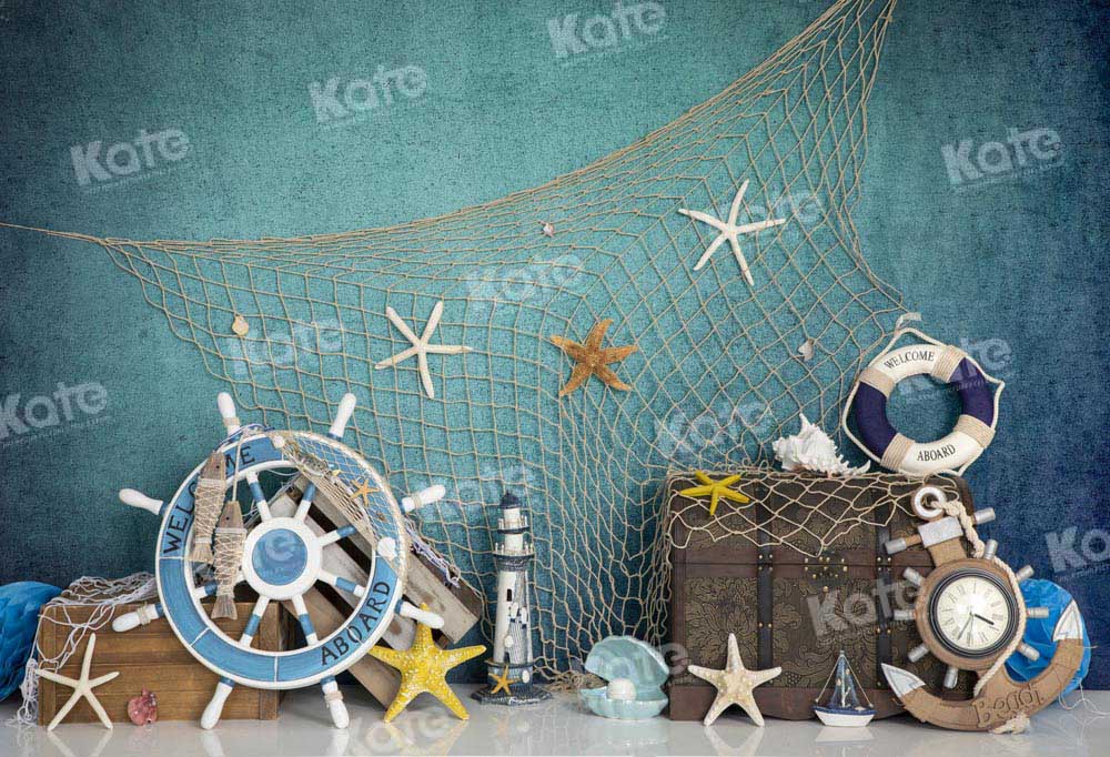 Kate Marine Life Backdrop Starfish Fishing Net Designed by Emetselch