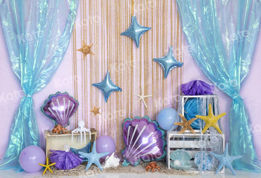 Kate Underwater World Backdrop Mermaid Shell Starfish Designed by Emetselch