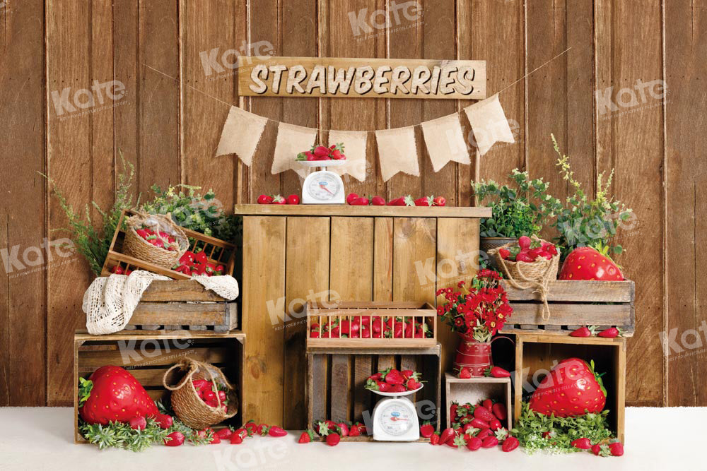 Kate Log House Strawberry Backdrop Designed by Emetselch