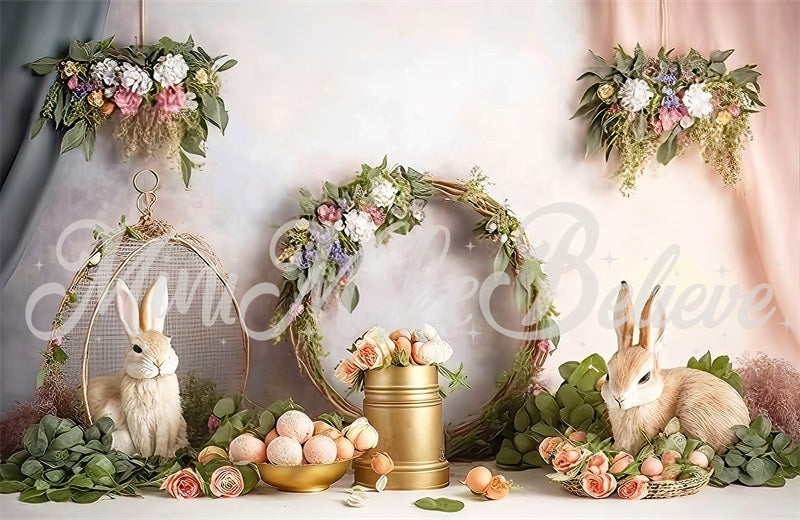 Kate Easter Bunny Wreath Backdrop Designed by Mini MakeBelieve