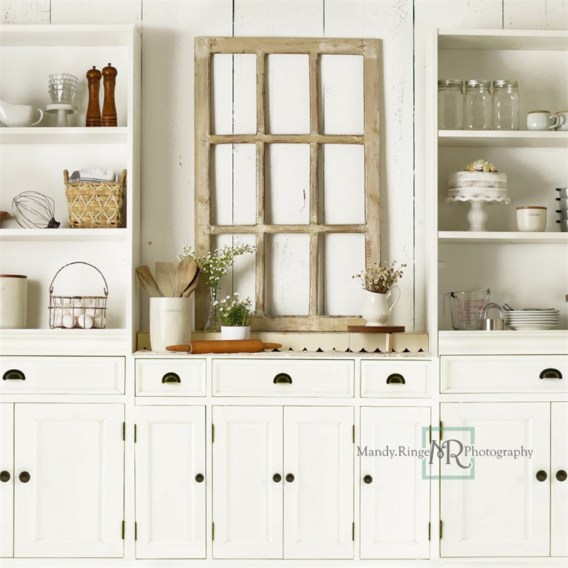 Kate Simple Farmhouse Kitchen Backdrop Designed by Mandy Ringe Photography