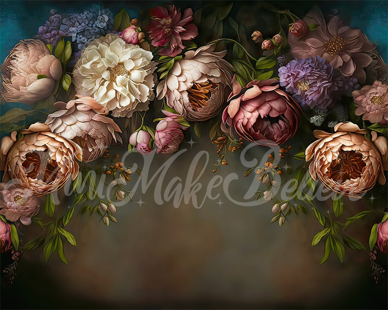 Kate Paintery Fine Art Floral Backdrop Designed by Mini MakeBelieve