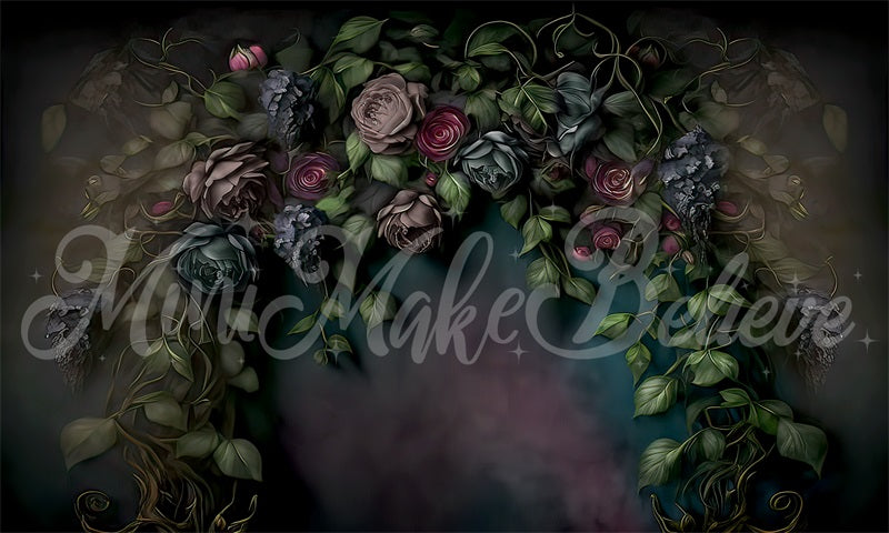 Kate Gothic Ivy Vines Painterly Fine Art Floral Backdrop Designed by Mini MakeBelieve