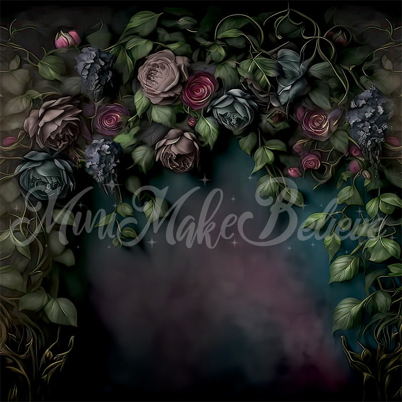 Kate Gothic Ivy Vines Painterly Fine Art Floral Backdrop Designed by Mini MakeBelieve