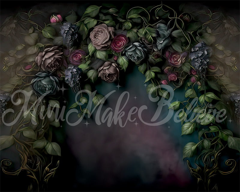 Kate Gothic Ivy Vines Painterly Fine Art Floral Backdrop Designed by Mini MakeBelieve