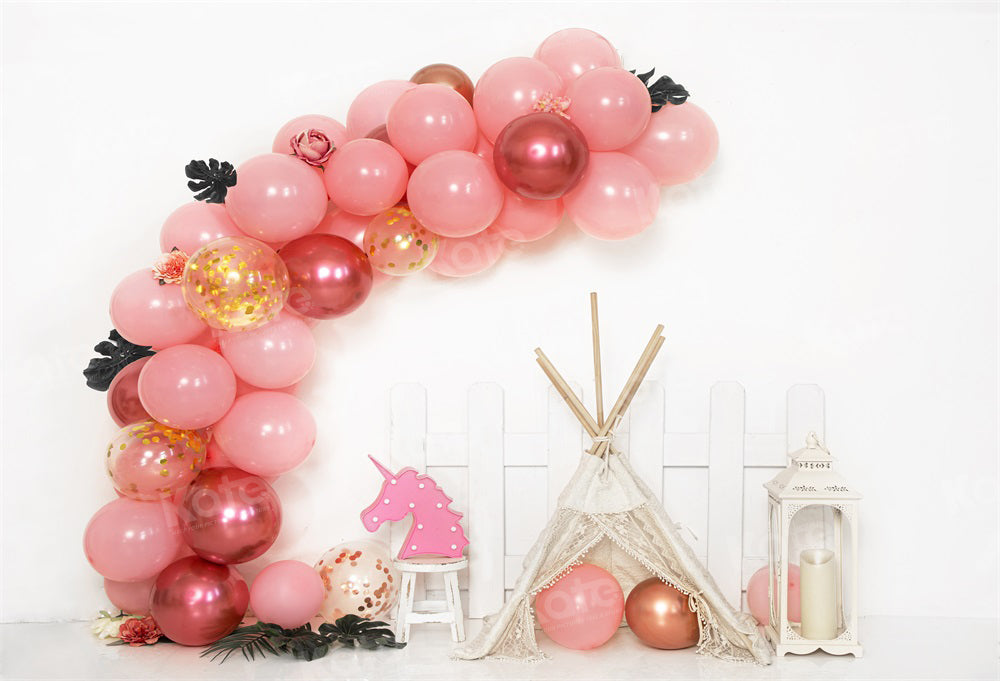 Kate Pink Balloon Backdrop Cake Smash Tent for Photography