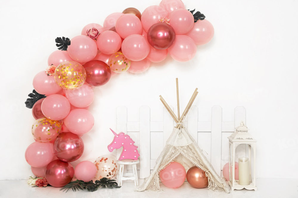 Kate Pink Balloon Backdrop Cake Smash Tent for Photography