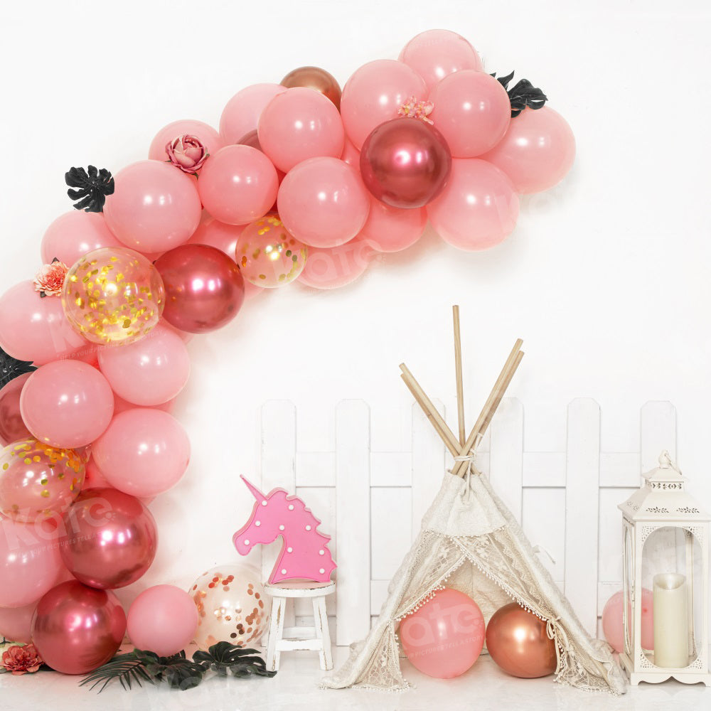 Kate Pink Balloon Backdrop Cake Smash Tent for Photography