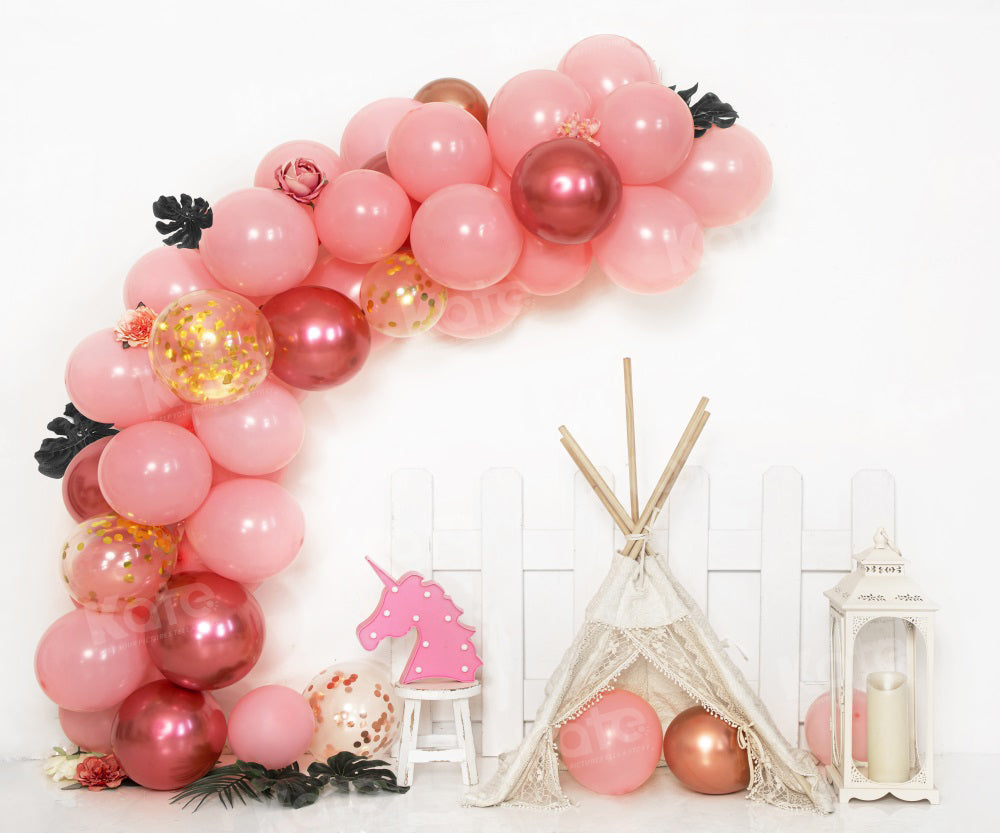 Kate Pink Balloon Backdrop Cake Smash Tent for Photography