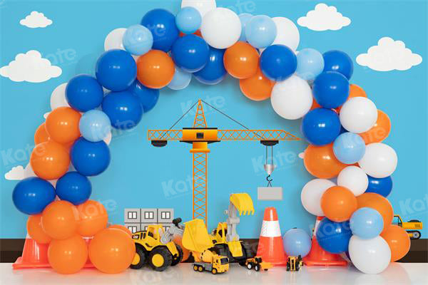 Kate Boy Construction Toy Backdrop Excavator for Photography