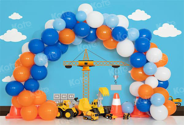 Kate Boy Construction Toy Backdrop Excavator for Photography