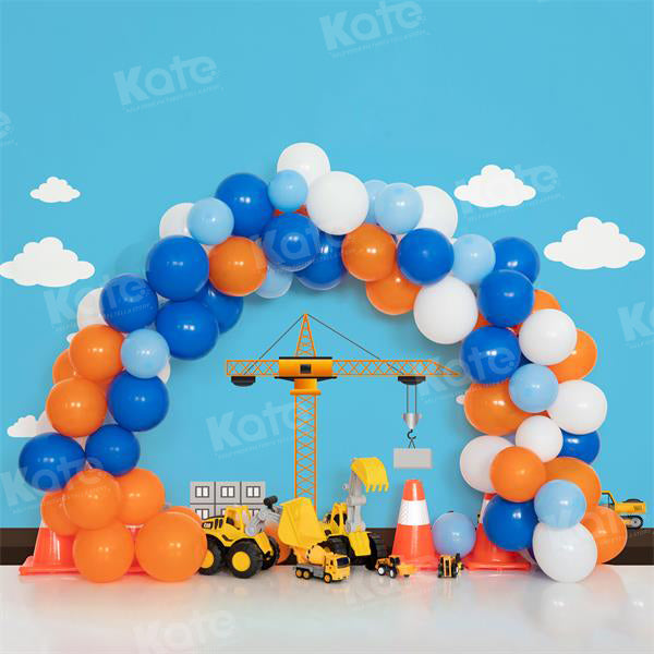 Kate Boy Construction Toy Backdrop Excavator for Photography