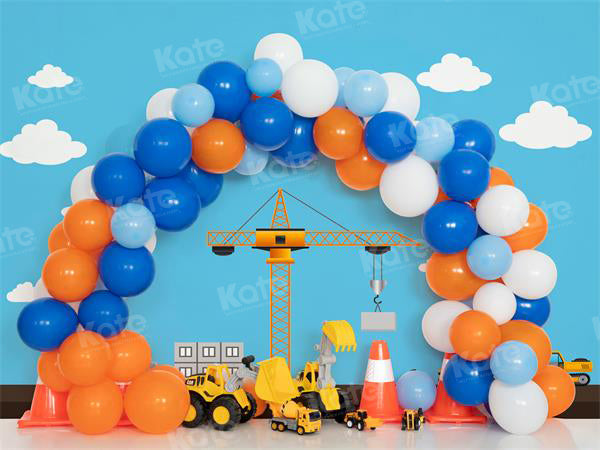 Kate Boy Construction Toy Backdrop Excavator for Photography