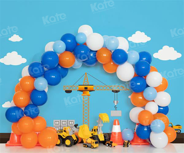 Kate Boy Construction Toy Backdrop Excavator for Photography