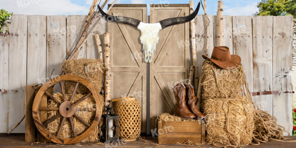 Kate Farm Cowboy Backdrop Haystack Door Wild Designed by Emetselch