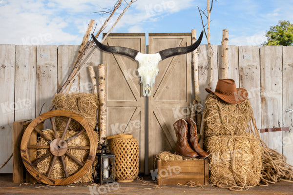 Kate Farm Cowboy Backdrop Haystack Door Wild Designed by Emetselch