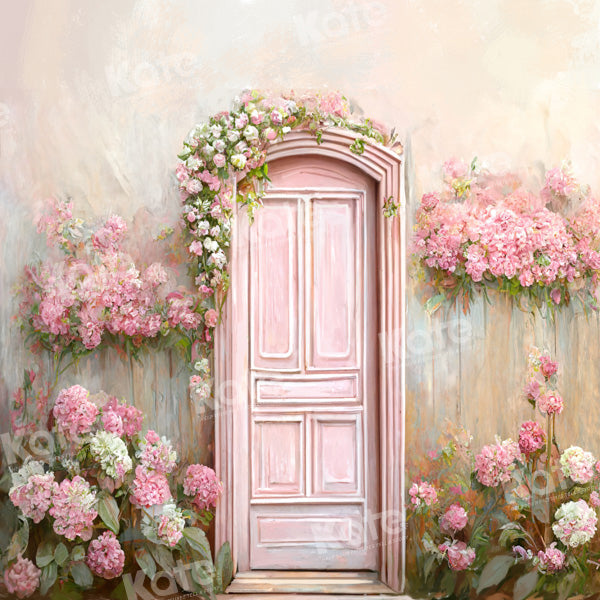 Kate Pink Door Flower Spring Backdrop Designed by Chain Photography