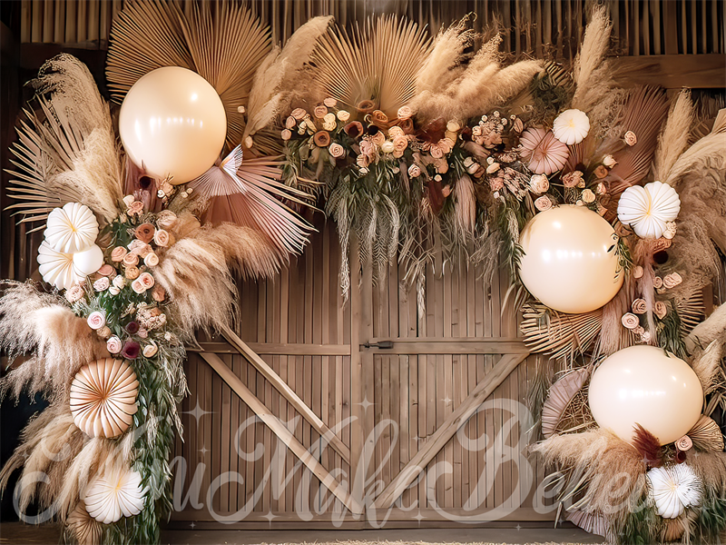 Kate Boho Flower Backdrop Big Balloon Arch Designed by Mini MakeBelieve