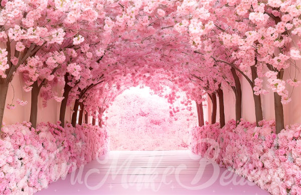 Kate Painterly Fine Art Cherry Blossom Backdrop Tunnel Cake Smash Birthday Designed by Mini MakeBelieve