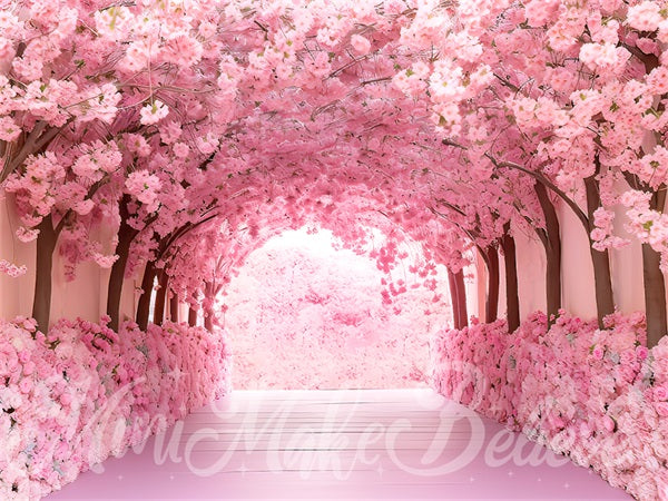 Kate Painterly Fine Art Cherry Blossom Backdrop Tunnel Cake Smash Birthday Designed by Mini MakeBelieve