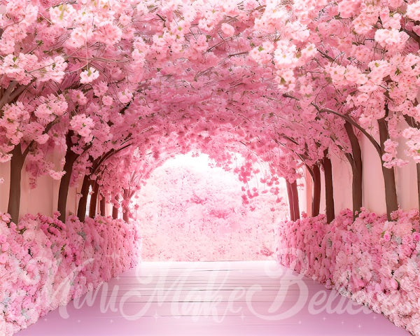 Kate Painterly Fine Art Cherry Blossom Backdrop Tunnel Cake Smash Birthday Designed by Mini MakeBelieve