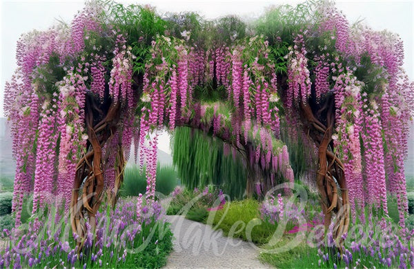 Kate Painterly Fine Art Wisteria Willow Backdrop Designed by Mini MakeBelieve