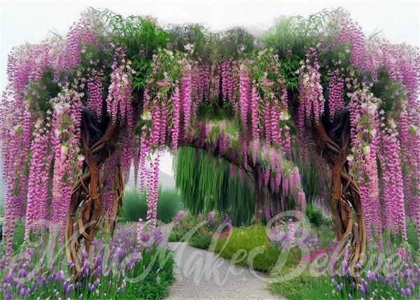 Kate Painterly Fine Art Wisteria Willow Backdrop Designed by Mini MakeBelieve