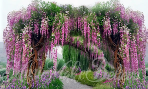 Kate Painterly Fine Art Wisteria Willow Backdrop Designed by Mini MakeBelieve