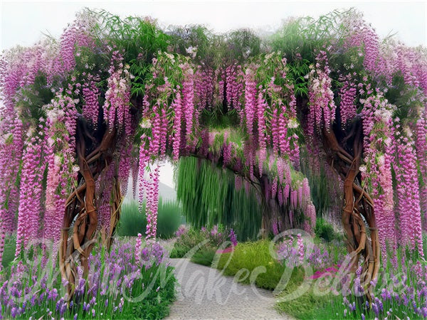 Kate Painterly Fine Art Wisteria Willow Backdrop Designed by Mini MakeBelieve