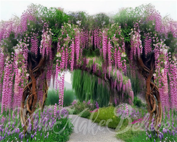 Kate Painterly Fine Art Wisteria Willow Backdrop Designed by Mini MakeBelieve