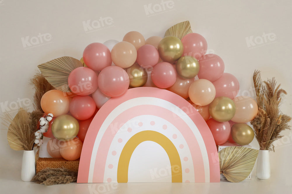 Kate Balloon Rainbow Autumn Backdrop Cake Smash for Photography