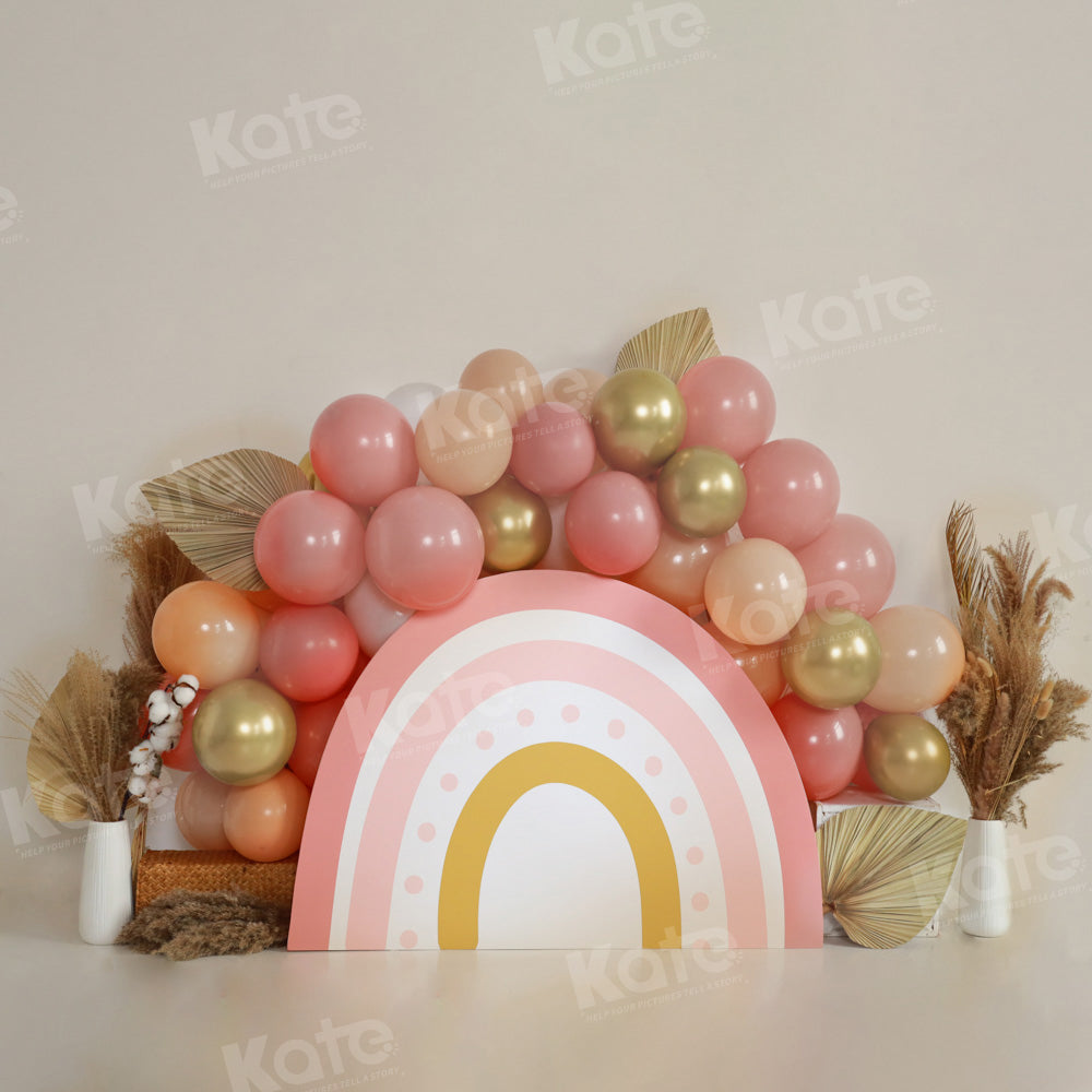 Kate Balloon Rainbow Autumn Backdrop Cake Smash for Photography