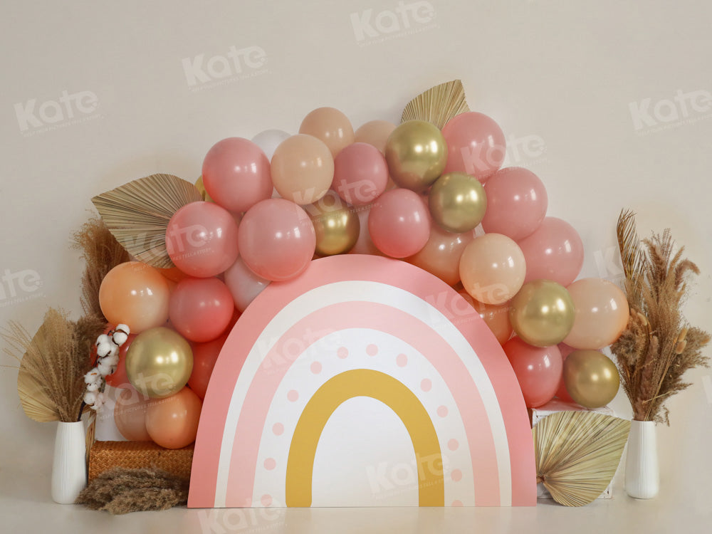 Kate Balloon Rainbow Autumn Backdrop Cake Smash for Photography