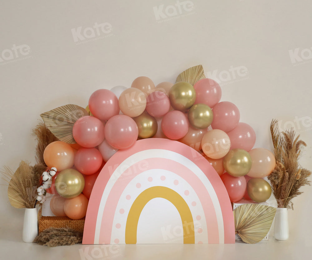 Kate Balloon Rainbow Autumn Backdrop Cake Smash for Photography