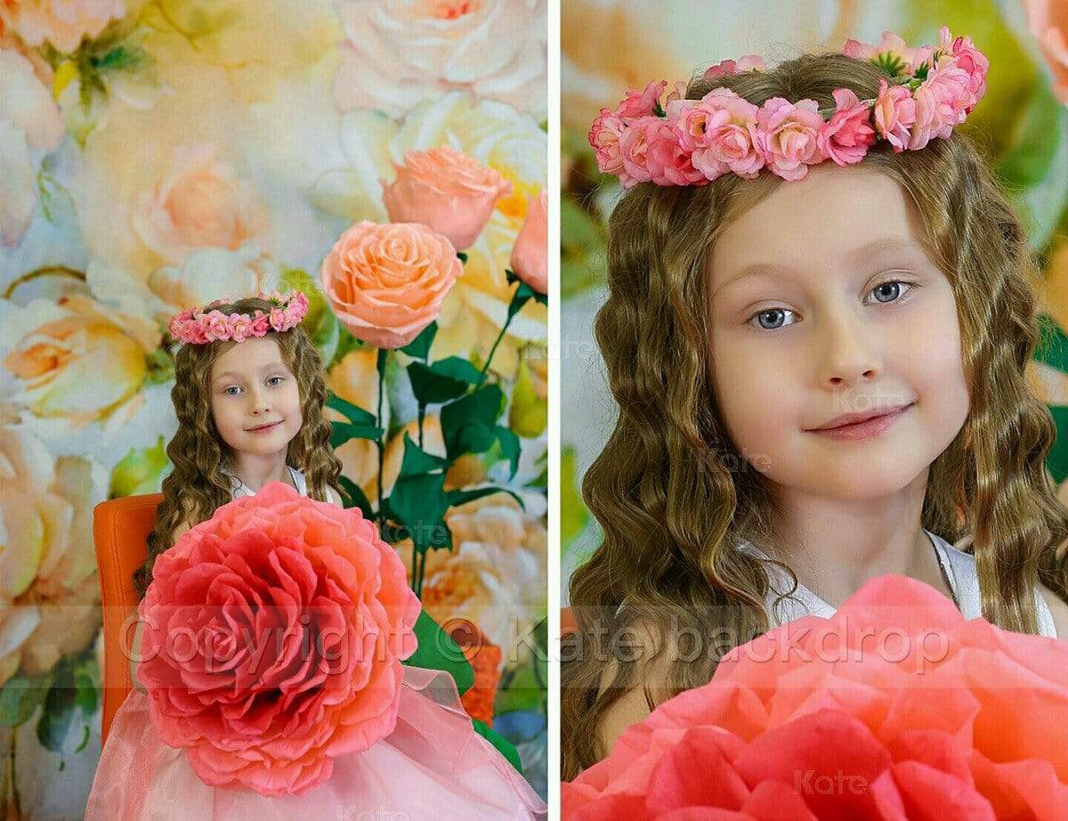 Katebackdrop£ºKate Yellow Flowers Background Photography Children Backdrop