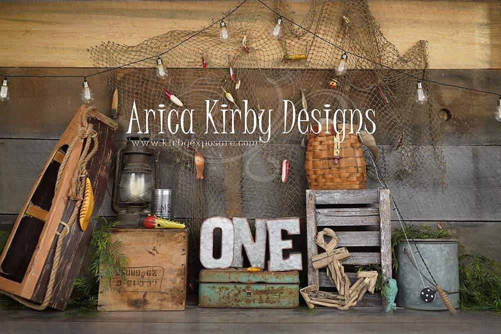 Buy discount Kate Gone Fishing First Birthday Backdrop Designed by Arica  Kirby