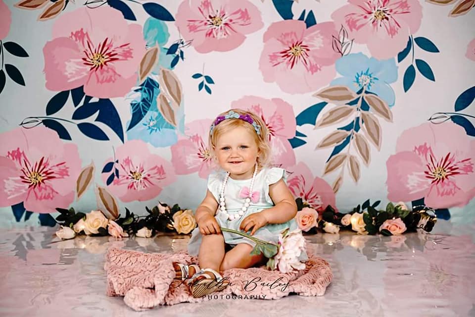 Kate Mother's Day Retro Spring Flowers Cake Smash Children Backdrop for Photography Designed by JFCC - Kate Backdrop AU