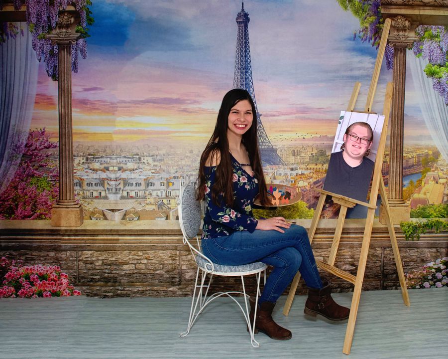 Kate Colored Flower Flowers Backdrop Eiffel Tower Paris City - Kate Backdrop AU