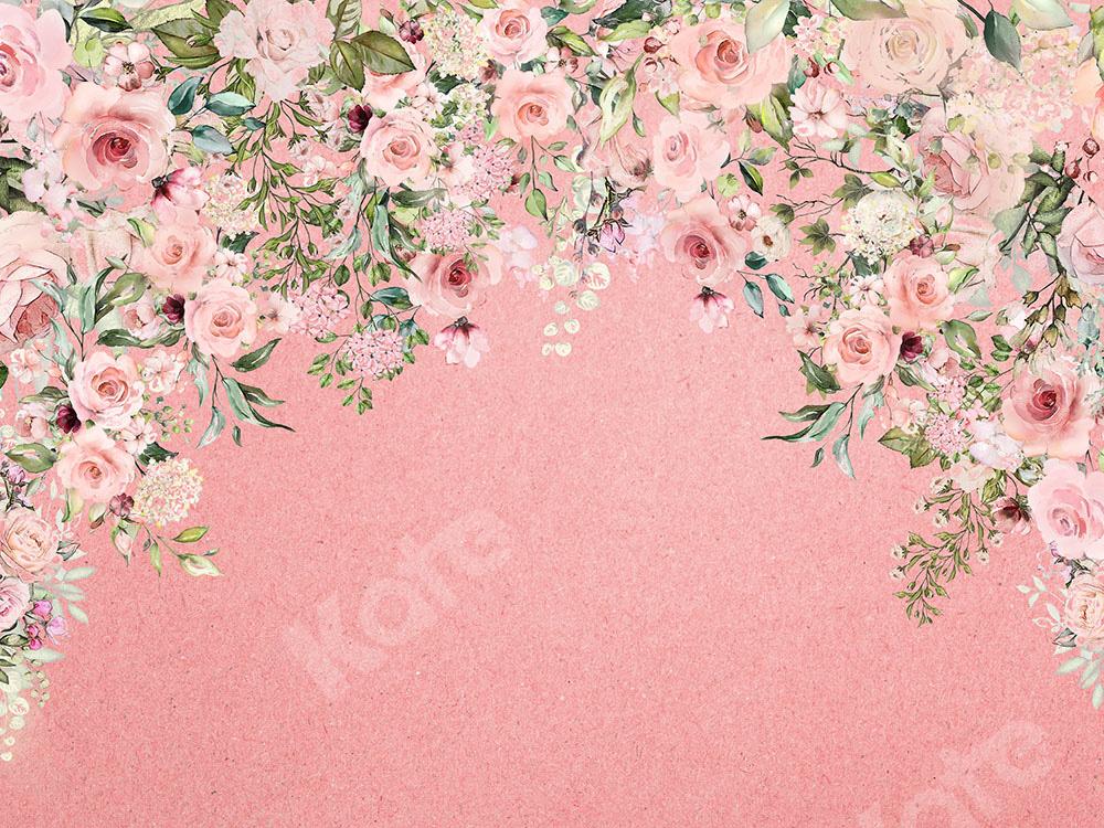 Kate Florals Backdrop Pink Roses Designed by GQ - Kate Backdrop AU