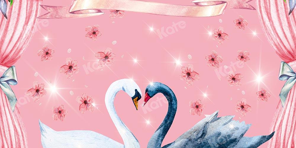 Kate Valentine's Day Love Swans Backdrop Designed by Chain Photography - Kate Backdrop AU