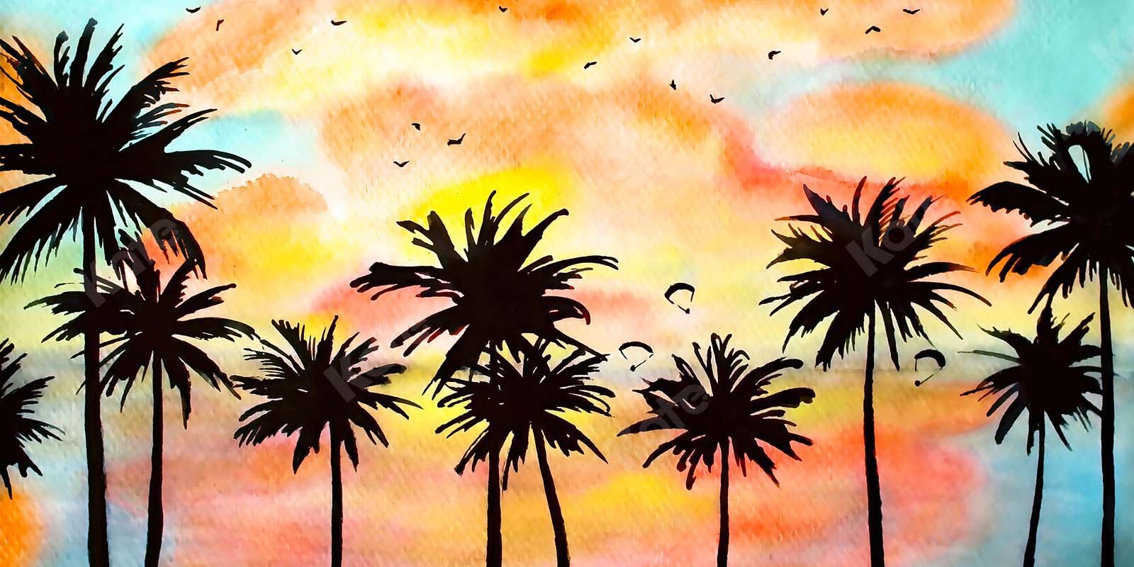 Kate Summer Coconut Tree Dusk Backdrop Designed by GQ - Kate Backdrop AU